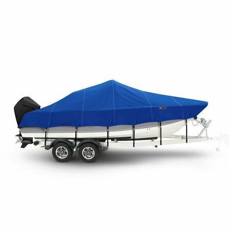 EEVELLE Boat Cover V HULL FISHING Center Console, Low or No Bow Rails Inboard 20ft 6in L 102in W Royal SFVCC20102-RYL